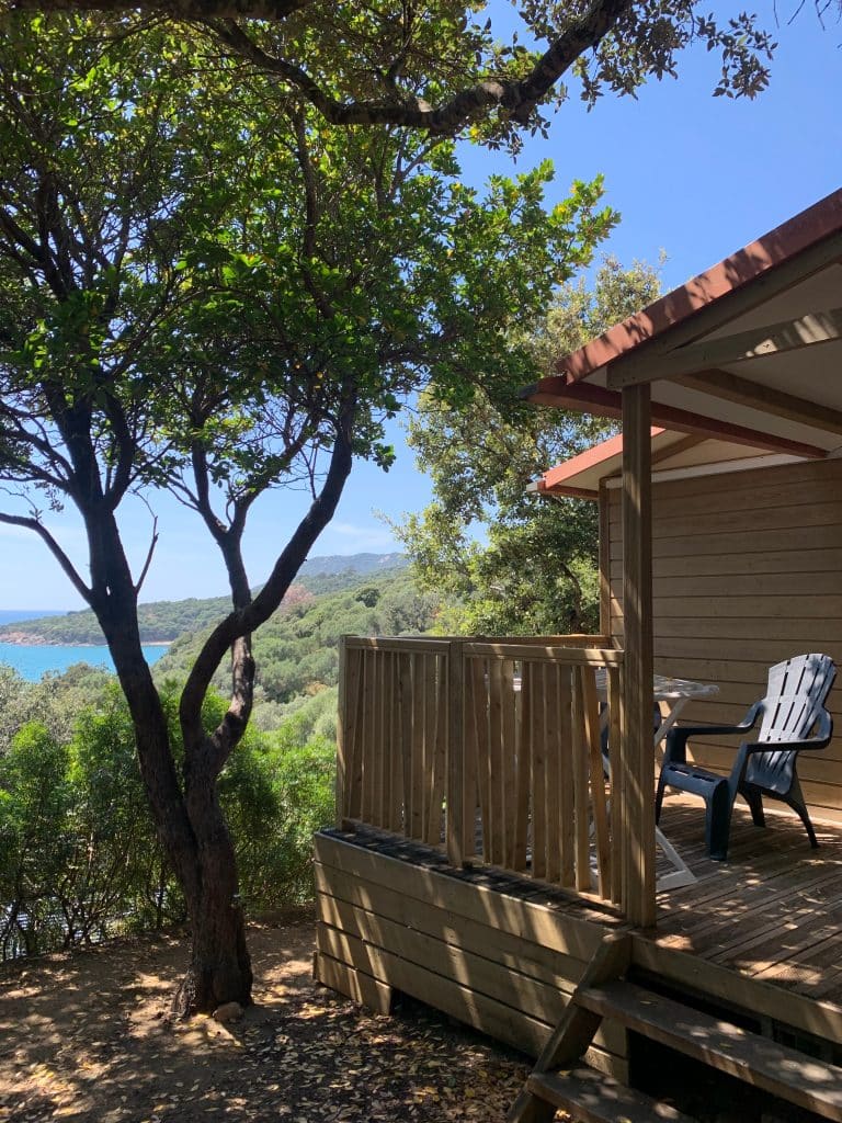 Terrasse du chalet camping - Camping Propriano l'Esplanade